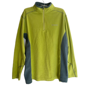 COLUMBIA Two Tone Quarter Zip Lightweight Fleece Pullover Sweater Camping Hiking
